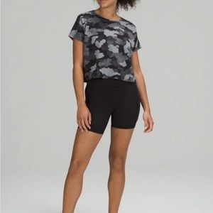 Black & grey camo lulu shirt